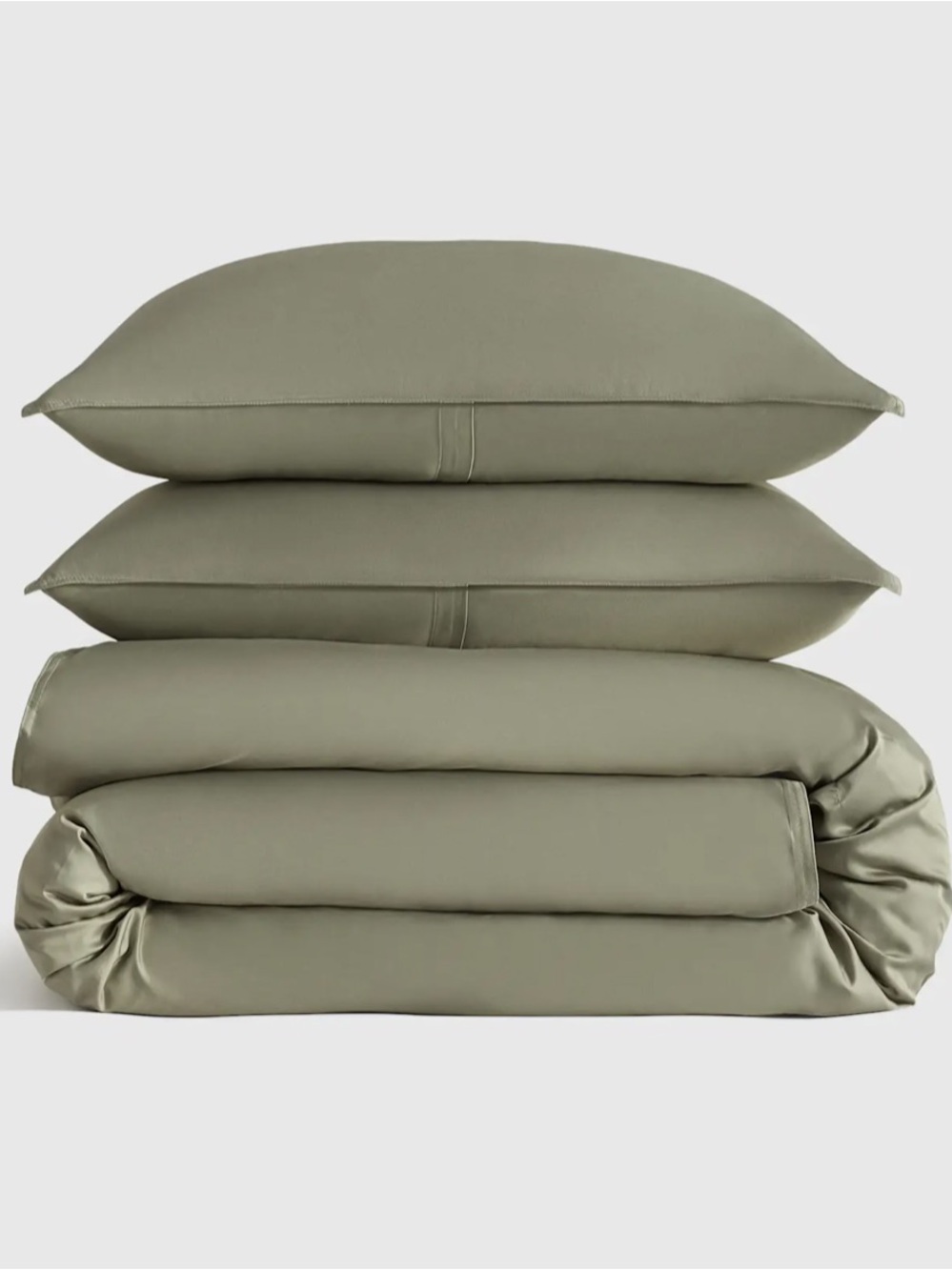 Quince Bamboo Duvet Cover Set NWT SAGE with 2 Sham covers King/Cal King